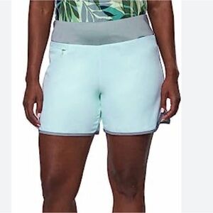 'Hang Ten Women’s Size Medium 5'' Hybrid Shorts' Light Blue and Gray